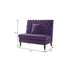 Load image into Gallery viewer, Velvet Loveseat - Plum / Black
