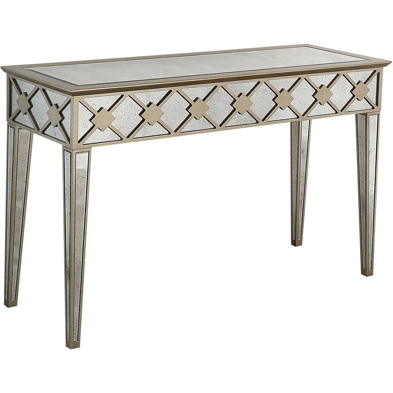 Mirrored Glass Console Table - Gold And Silver