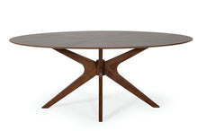 Load image into Gallery viewer, 75" Oval Solid Manufactured Wood Pedestal Base Dining Table - Brown
