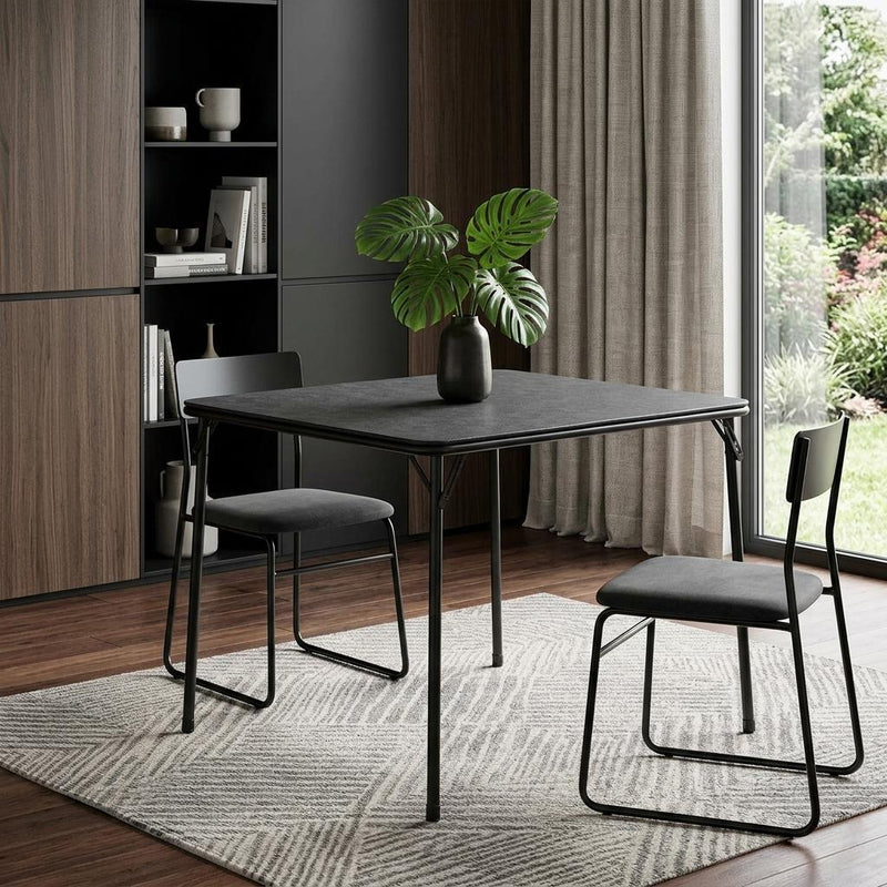 Wood Heavy Duty Plastic And Iron Square Dining Table - Black