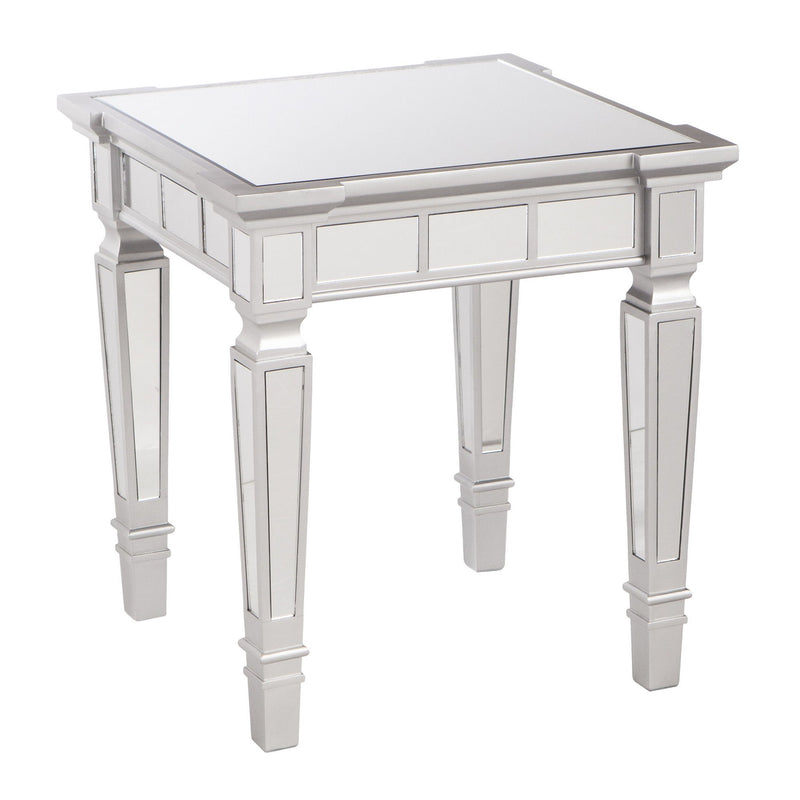 Glass Square End Table - Silver