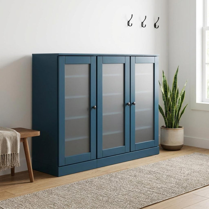 Solid Woodshoe Storage Cabinet (756035) - Teal Blue