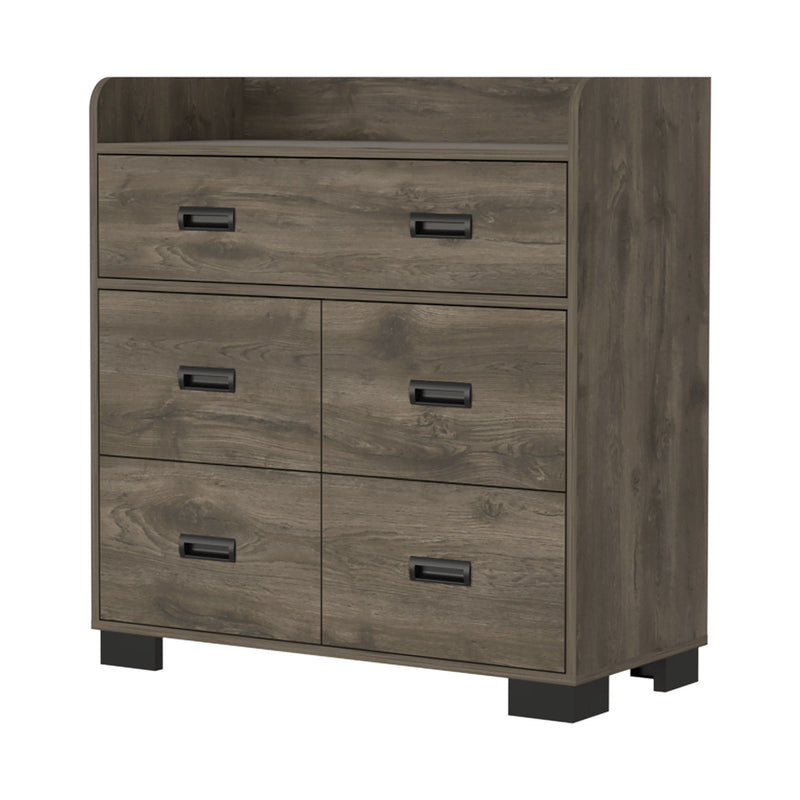 34" Five Drawer Dresser - Dark Brown