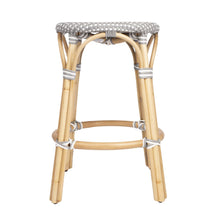 Load image into Gallery viewer, Rattan Backless Counter Height Bar Chair - Natural Gray / White
