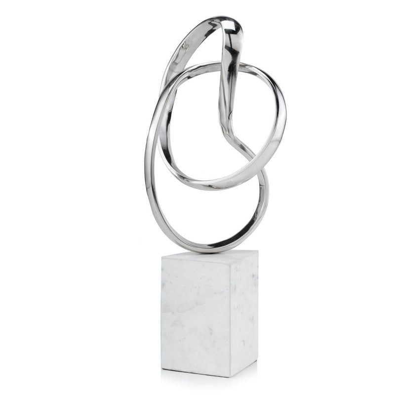 Marble Sculpture - Silver / White