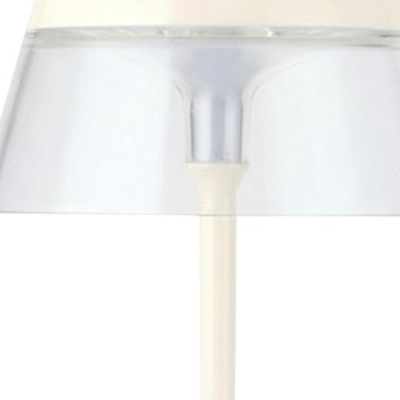 Geometric USB Bedside Lamps With Novelty Shades (Set of 2) - White