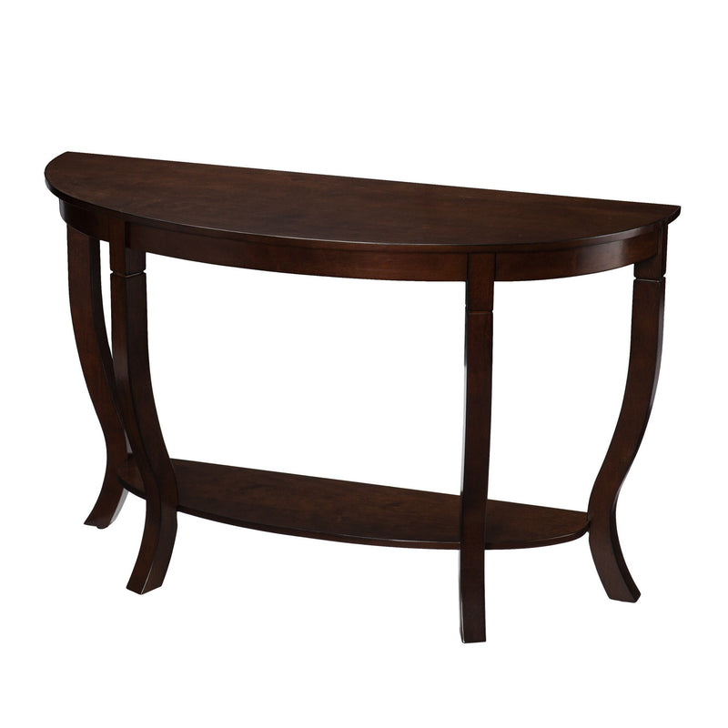 Half Circle Console Table With Storage - Brown