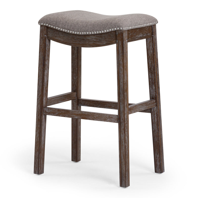 Solid Wood Backless Bar Height Bar Chair - Taupe / Brown