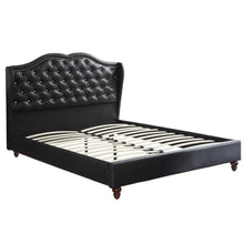 Load image into Gallery viewer, Bed With Curved Wingback Headboard, Button Tufted Upholstered
