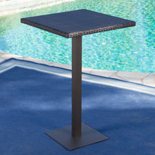 Load image into Gallery viewer, Outdoor Square Rattan Bar Table With Iron Frame - Multi Brown
