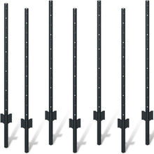 Load image into Gallery viewer, 4 Foot U-Shaped Metal Garden Fence Posts Set For Wire Fencing

