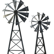 Load image into Gallery viewer, Windmill Tabletop Sculpture (Set of 2) - Pewter
