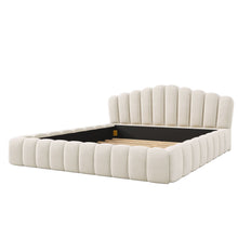 Load image into Gallery viewer, Floor Bed Frame Shell Shaped Headboard For Bedroom, No Box Spring Needed
