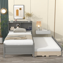 Load image into Gallery viewer, Twin Bed with Twin Trundle,Drawers,Grey
