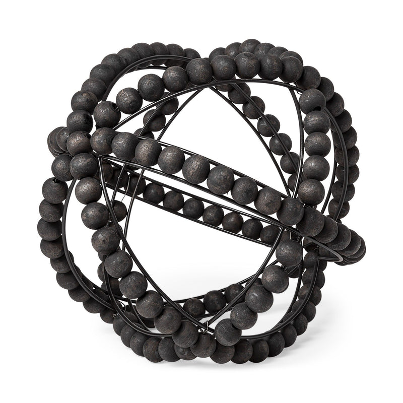 Bead Decorative Orb Sculpture - Black
