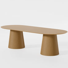 Load image into Gallery viewer, 86'' Wood Double Pedestal Base Oval Dining Table - Natural
