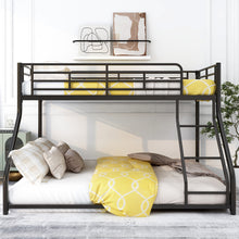 Load image into Gallery viewer, Metal Floor Bunk Bed, Twin XL over Queen, Black
