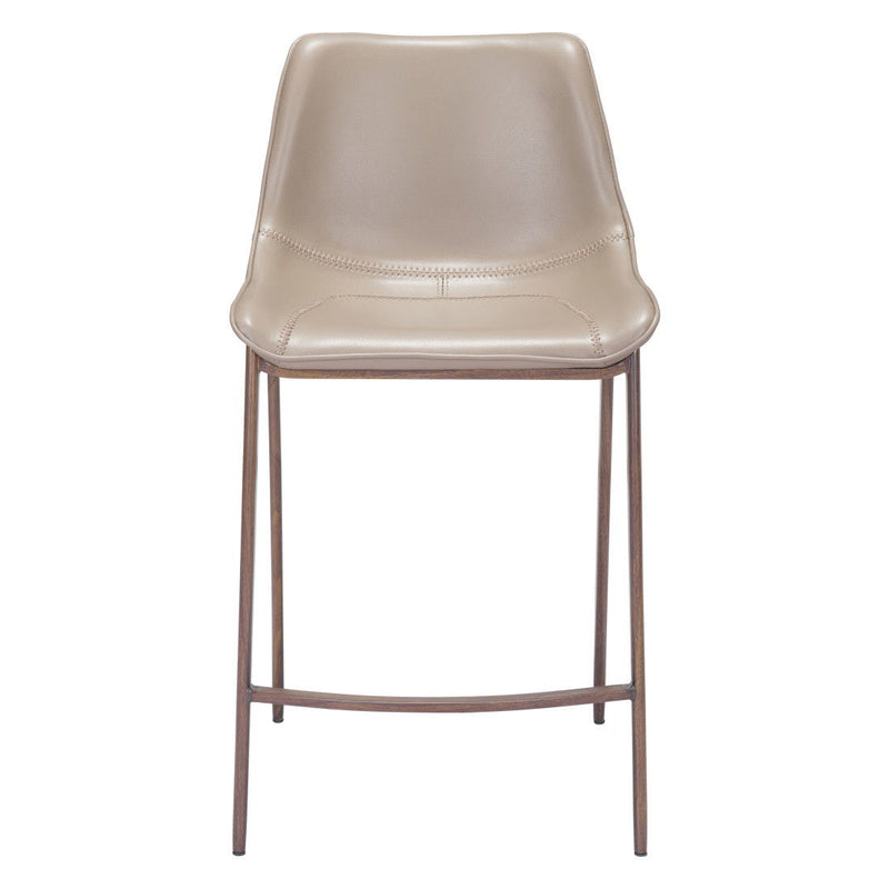 Steel Low Back Counter Height Bar Chairs (Set of 2) - Gray And Brown