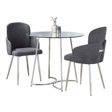 Load image into Gallery viewer, Cece Dahlia - 3 Piece Contemporary Dining Set - Chrome / Clear / Gray
