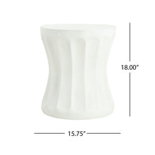 Load image into Gallery viewer, Outdoor Round Concrete Antique White Side Table, Living Room End Table - Antique White
