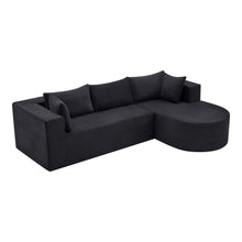 Load image into Gallery viewer, Corduroy Modular Sofa Chaise With Toss Pillows (723852) - Black
