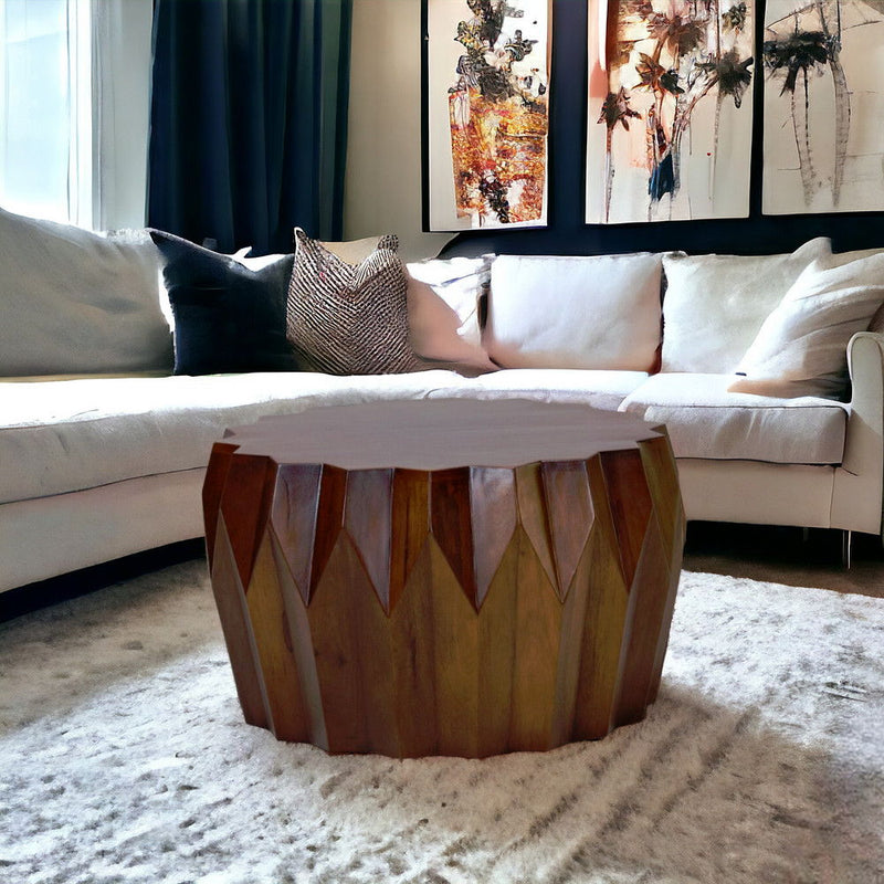 Solid Wood Octagon Coffee Table - Brown