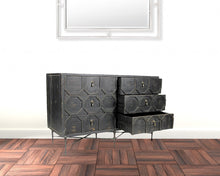 Load image into Gallery viewer, Wood Six Drawer Double Dresser - Dark Brown
