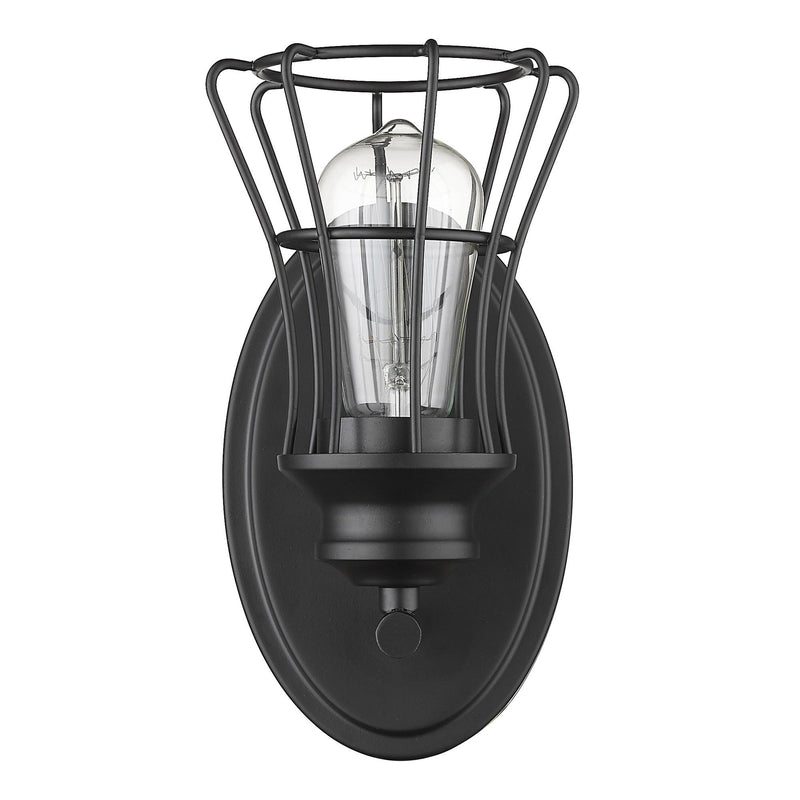 One Light Cage Wall Sconce - Matte Black