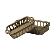 Load image into Gallery viewer, Wood Indoor Outdoor Tray With Handles (Set of 2) - Brown
