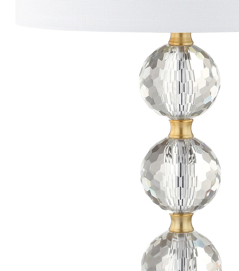 25" Novelty Table Lamp LED With Drum Shade - Clear