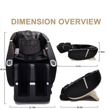Load image into Gallery viewer, SL Type Pulley Guide, 2D Motor-Massage Manipulator-Space Saver Design, Track Sliding Zero Gravity Multifunction Massage Chair - Black
