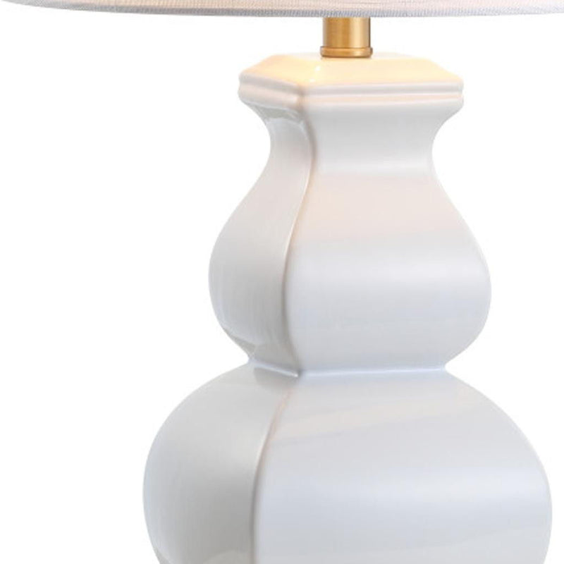 26" Novelty Table Lamp LED With Globe Shade - White