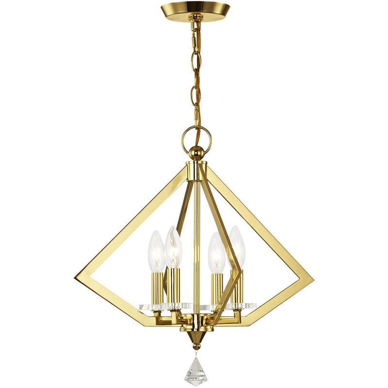 19'' Four Light Dimmable Chandelier With Shades - Brass