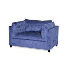Load image into Gallery viewer, Modern Club Chair With Textured Upholstery And Pillow Accents - Navy Blue
