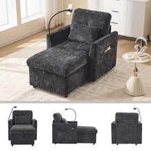 Load image into Gallery viewer, Multifunctional Chenille Recliner Sofa With Storage And Phone Bracket
