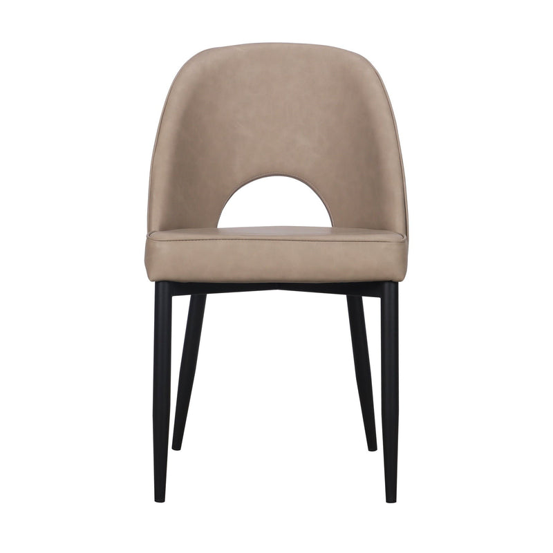 Slipcovered Upholstered Faux Leather Dining Side Chairs (Set of 2) - Light Gray