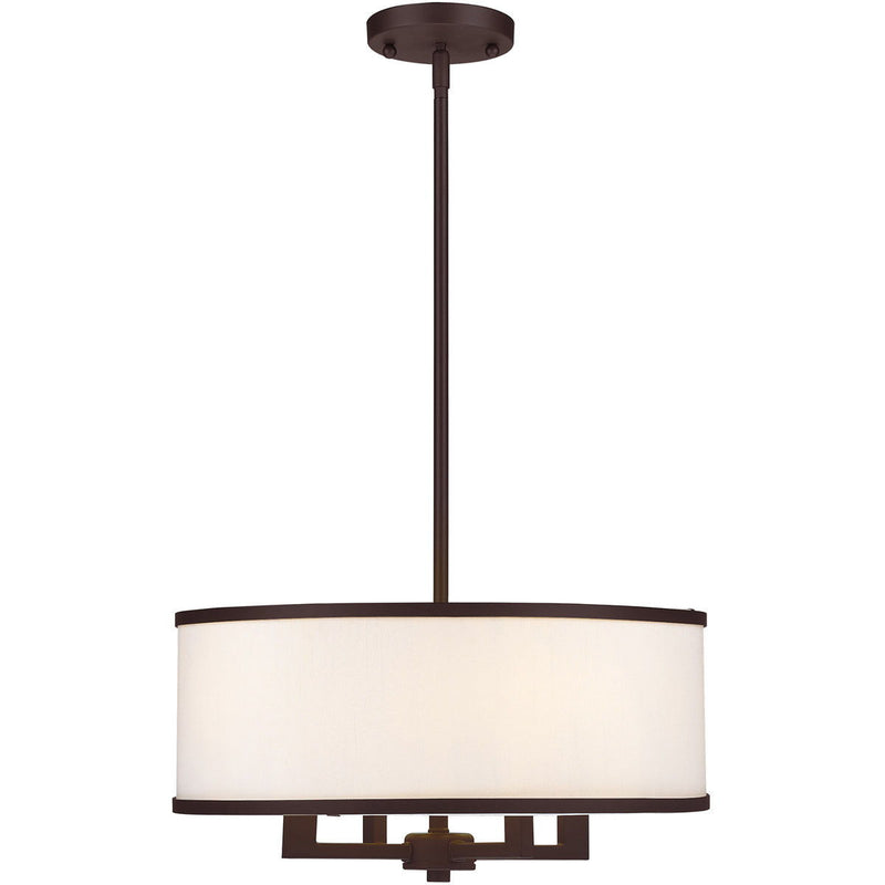 18'' Four-Light Dimmable Chandelier With Shades - Bronze