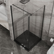 Load image into Gallery viewer, Corner Shower Enclosure, Frameless Pivot Door - Black
