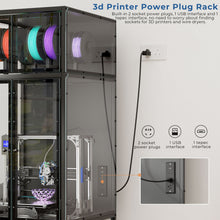 Load image into Gallery viewer, 3D Printer Cabinet With Double Layer Filament Storage, T-Shaped Filament Bar, Noise Reducing And Dust Proof Design - Black
