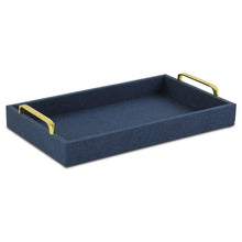 Load image into Gallery viewer, Linen And Wooden Tray - Navy Blue
