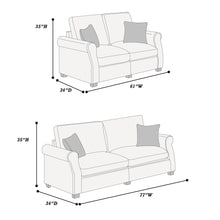 Load image into Gallery viewer, Contemporary 2 Piece Sofa Set With Matching Pillows
