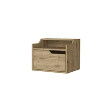 Load image into Gallery viewer, 13" One Drawer Faux Wood Floating Nightstand - Light Brown
