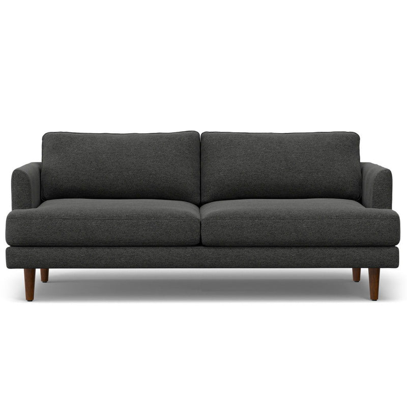 76" Fabric Sofa With Brown Legs - Gray