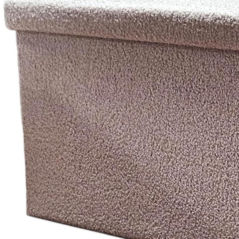 30" Boucle Storage Ottoman - Taupe