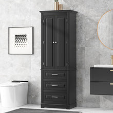 Load image into Gallery viewer, Tall Storage Cabinet With 3 Drawers For Bathroom
