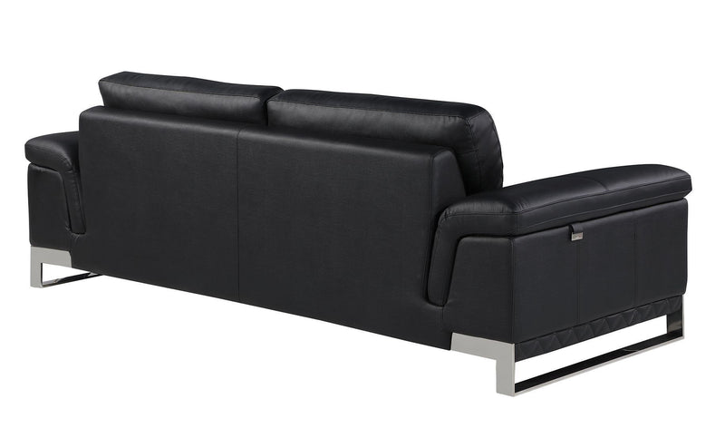 Italian Leather Sofa (720447) - Black