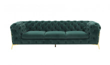 Load image into Gallery viewer, Velvet Sofa With Gold Legs - Green
