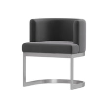 Load image into Gallery viewer, Upholstered Fabric Wing Back Dining Side Chair - Gray / Silver
