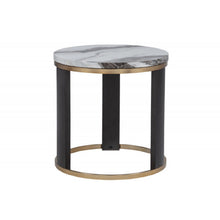 Load image into Gallery viewer, Round End Table For Living Room - Gold / Brown
