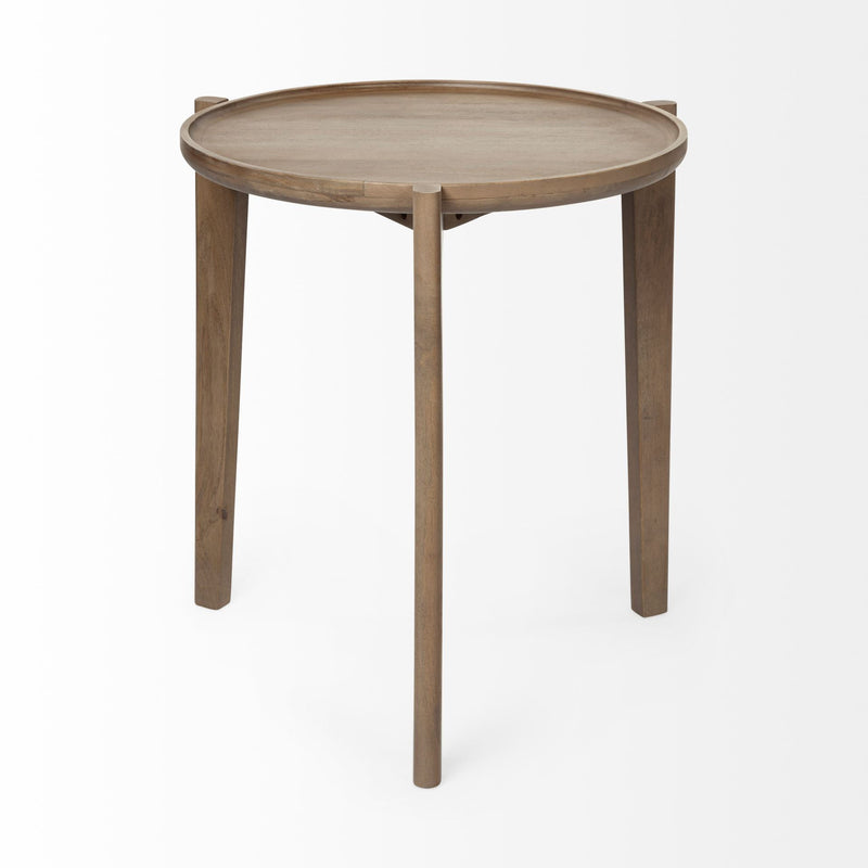 24" Round End Table - Brown
